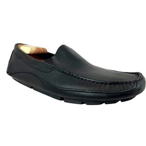 Clark’s England Moccasin Loafers Casual Driving Shoes in Black Leather Mens 10.5